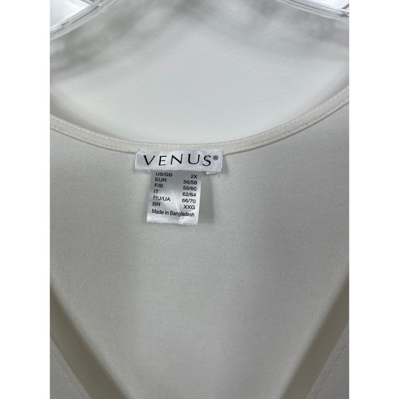 Venus Plus Size Draped SleeveTop in White Size 2X - Picture 8 of 10